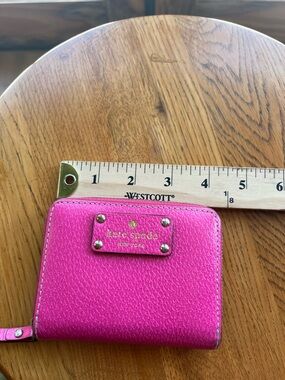 Kate Spade Hot Pink Pebbled Leather Zip-Around Wallet